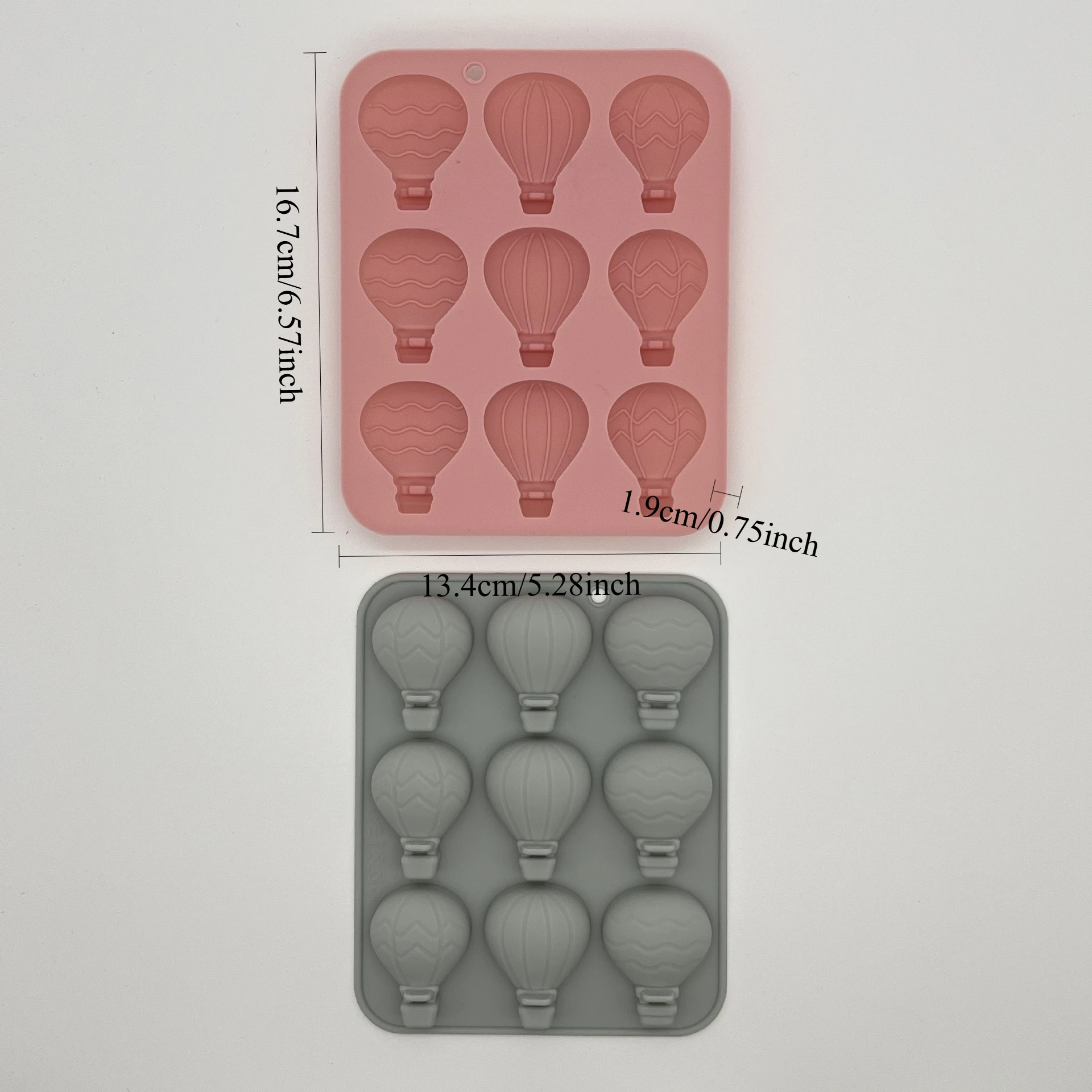 Cute Hot Air Balloon Silicone Mold 9 Cavity Non-Stick Chocolate Candy Mould DIY Ice Cube Tray Baking Tool For Baby Shower Party