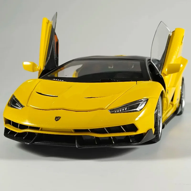 1:18 Lamborghini Centenario LP770-4 Supercar Alloy Metal Diecast Model Simulation Sound Light Pull Back Toy Gift For Sports Car