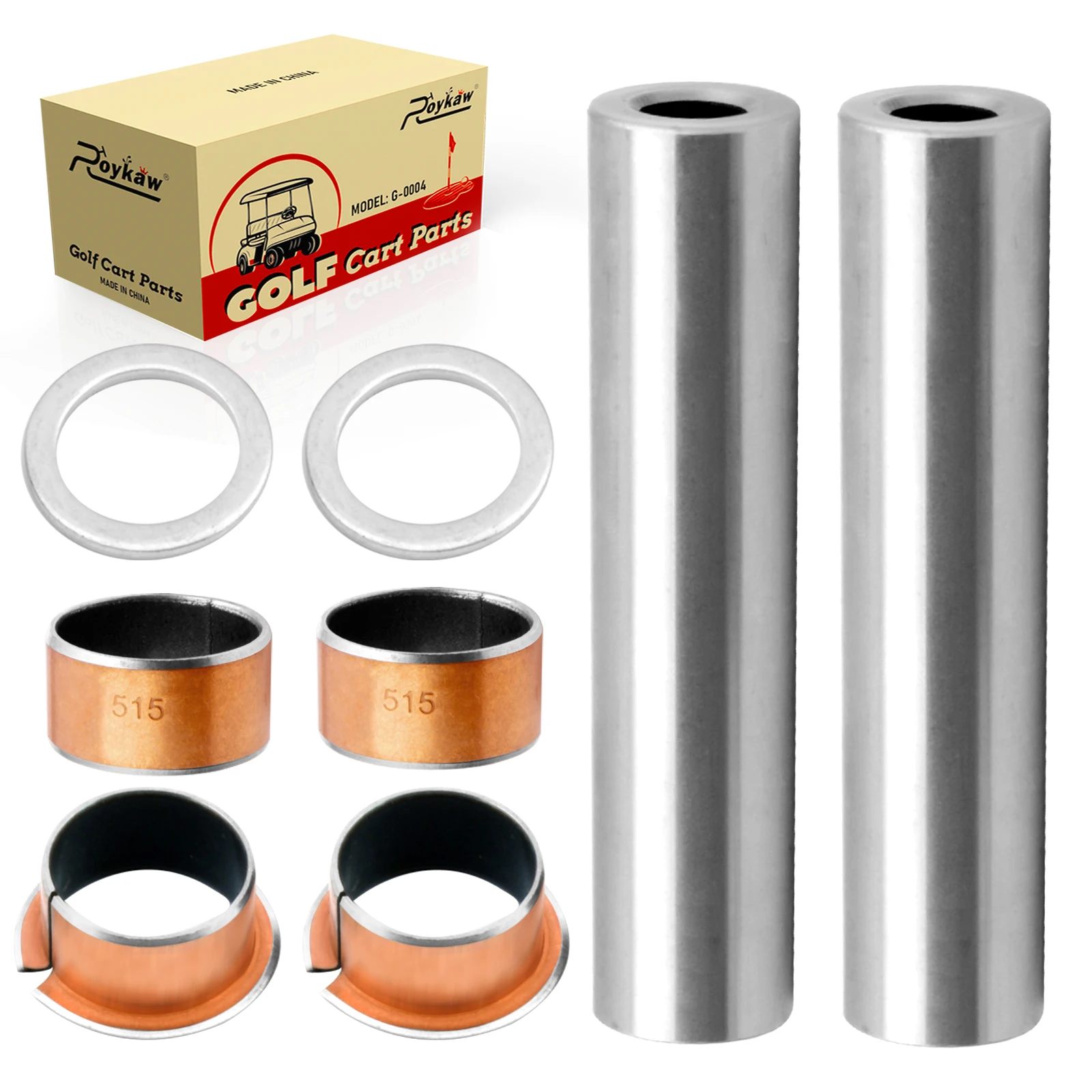 Roykaw Golf Cart Bushing Spindle King Pin Tube Fit for EZGO TXT/RXV , Replaces #70648G01,70749G01, 70745G01