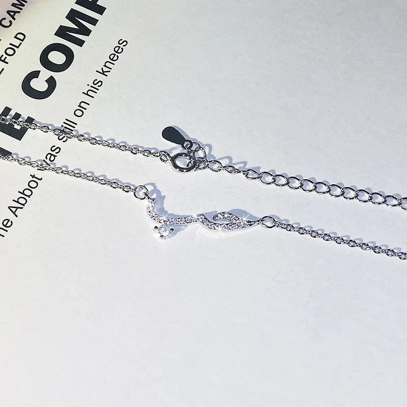 Arabic Friendship CZ Love 925 Sterling Silver Necklace Statement Pendant Necklace Collar Chain Women Engagement Jewelry Gift