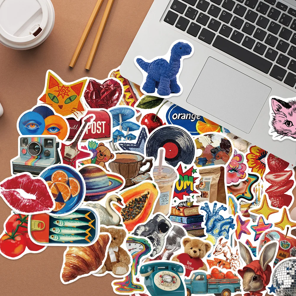 50枚入り Y2K レトロステッカー ノートパソコン 水筒 電話 自転車 スケートボード スクラップブック 落書きステッカー 子供 ティーン 大人向けギフト