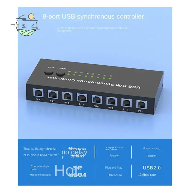 

A32Z-USB K/M Synchronous Controller KVM Switch Multiple Computers Share 1 Set Of Mouse And Keyboard