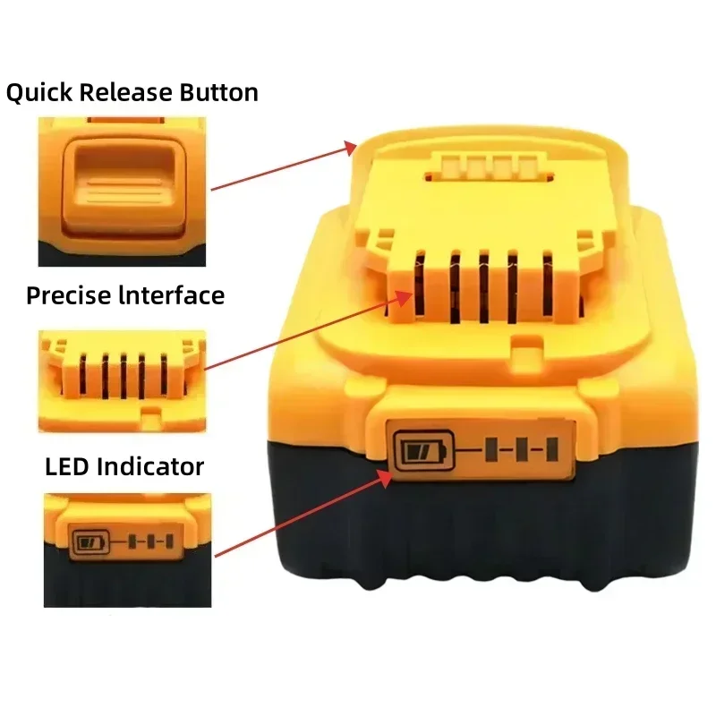 For 18V/20 Volt MAX 12.0Ah DCB200 Replacement Li-ion Battery for DeWalt DCB205 DCB201 DCB203 Power Tool Batteries