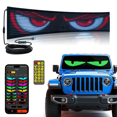 Devil Eyes Car Decor Soft LED Pixel Display Screen Matrix Digital Panel Programmable Advertising Sign DIY Pattern Animation Text