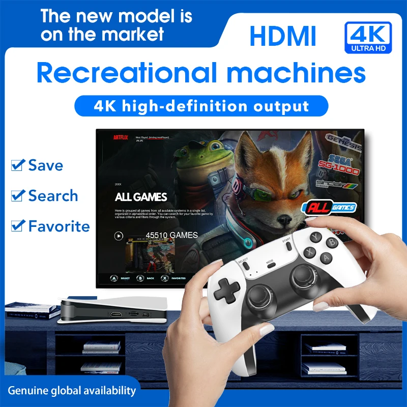 2026 Hot-Selling for P5X Game Console 64GB Built-In Gaming HD Arcade PSP N64 Home TV Controller Classic Game Console