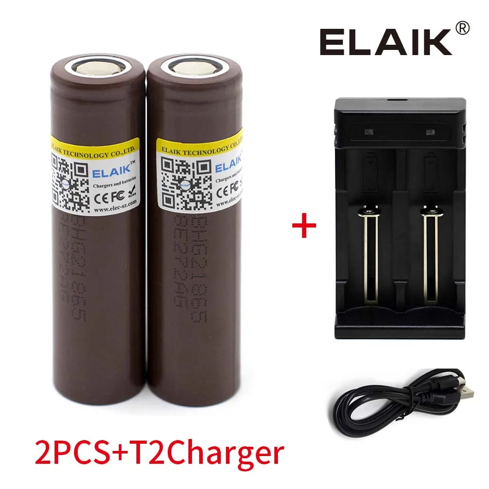 HG2 18650 3000mah batería recargable 3.7v descarga 20a dedicado + cargador Adecuado para ensamblar varios tipos de baterías