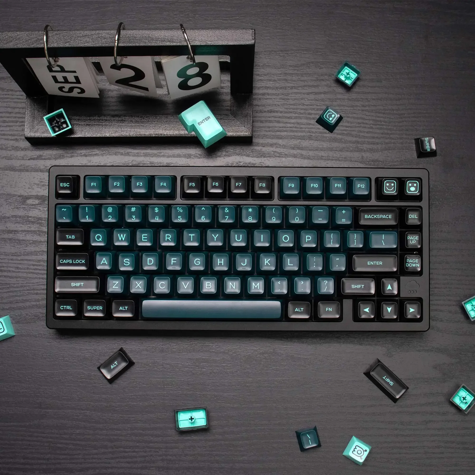Ham Mechanical Keyboard Keycaps Full Set SA Height ABS Two-Color Molding Adaptation 75/87/104 Etc