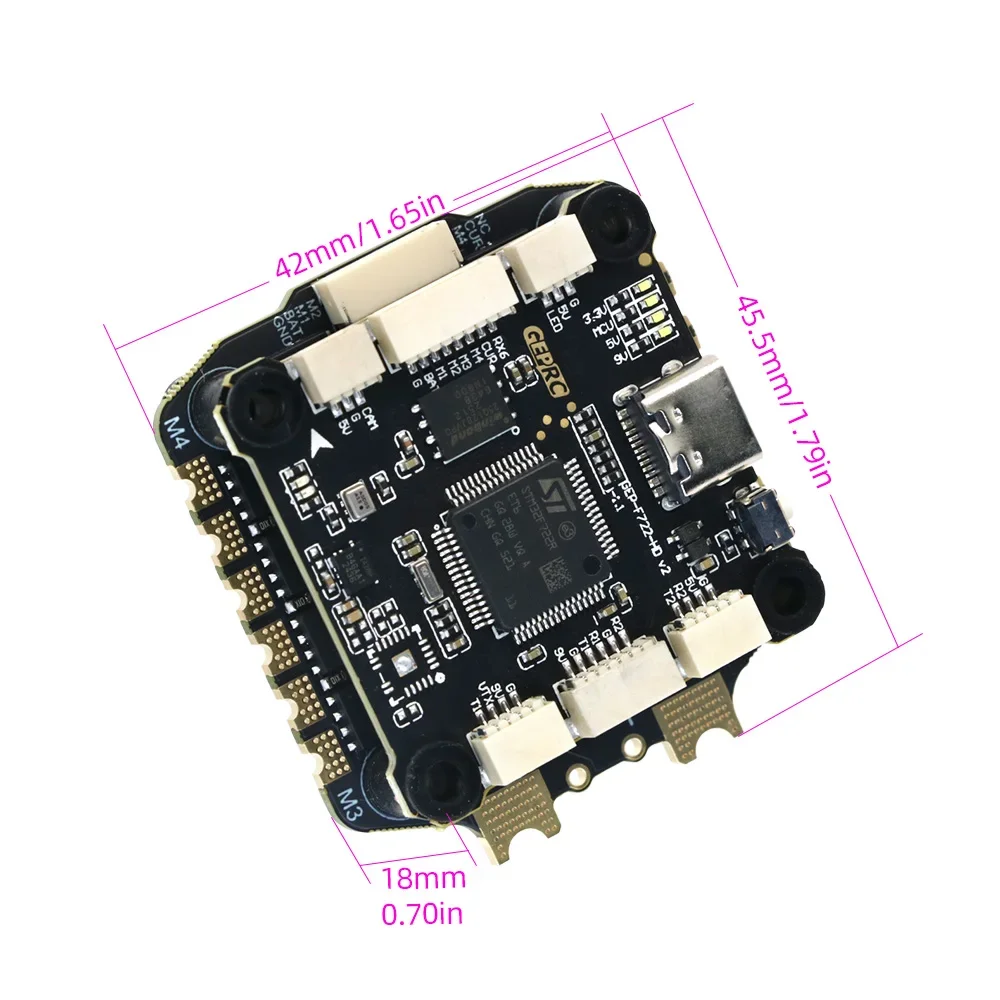 

GEPRC TAKER F722 BLS 65A V2 STACK 65A 4IN1 ESC Flight Controller Data Analyze Record Flight Data Plug Play Racing FPV Drone Mode