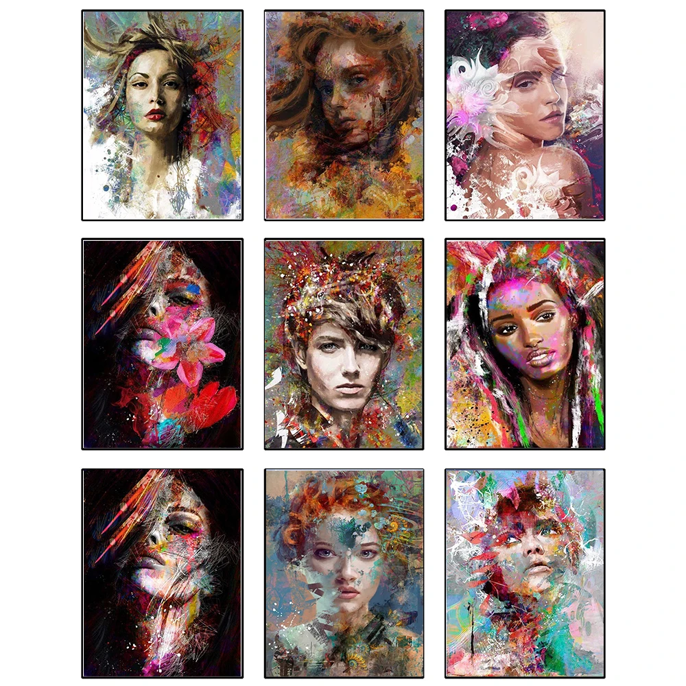 

Full Square Diamond Painting Abstract Woman 5D Diamond Embroidery Portrait Home Decor Diamond Art