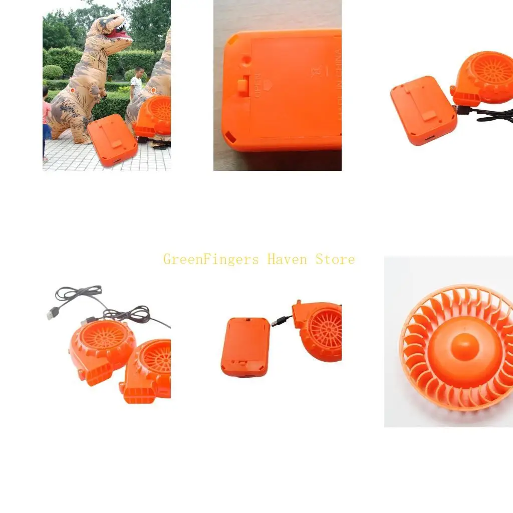 

F68D Electric Mini Fan Air Blower Low Noise Blower with Battery Case USB Air Blower Pumps for Inflatable Toy Costume for Dolls