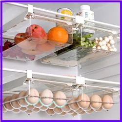 Scatola per alimenti a cassetto per frigorifero scatola per Organizer per uova di frutta trasparente sotto il ripiano contenitore da cucina in plastica scorrevole