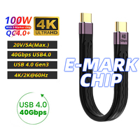 USB 3.1 4.0 Type C to USB C Data Cable for Hard-disk Power Bank 40Gbps PD 100W 5A USB-C Fast Charging Wire for Samsung Macbook