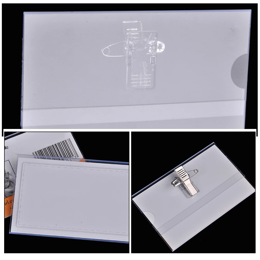 50Pcs Multi-purpose Badge Holders Compact Design ID Card Clips for Trade Show School Activities Nurses Doctors
