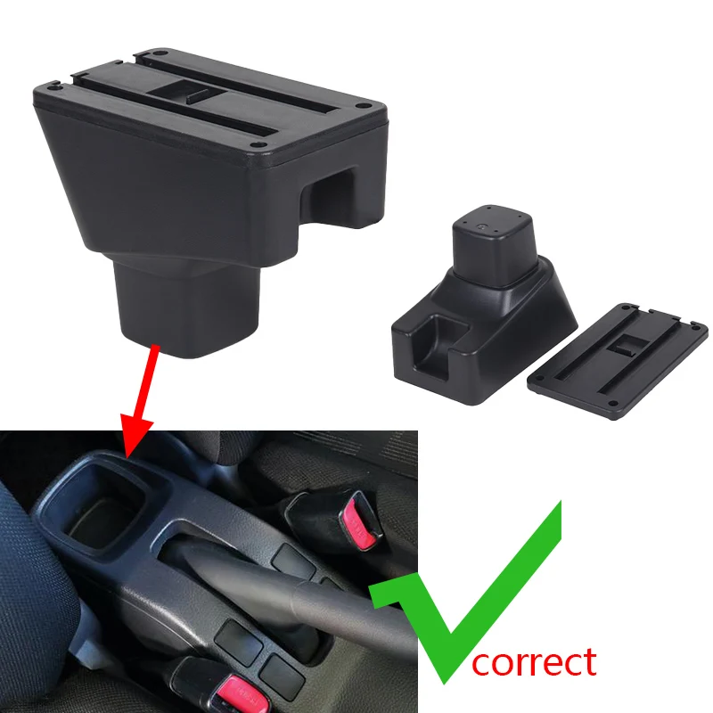 For Suzuki SX4 Armrest For Fiat Sedici 4X4 2006-2016 Interior Design Car Console Black PU leather Storage Box Car Accessories