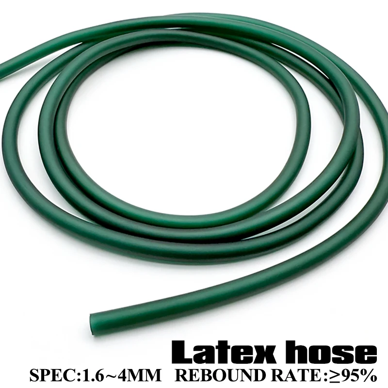 1/2/5M ID 1.6 1.8 2 3 4 Mm Nature Latex Rubber Hoses Dark Green High Resilient Rubber Tube Slingshot Catapult