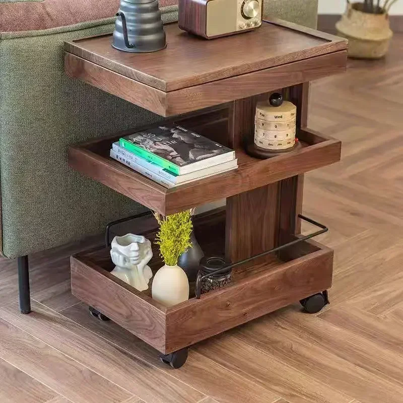 

Movable Simple Modern Solid Wood Advanced Artistic Sense Sofa Side Table Side Table Trolley Side Table