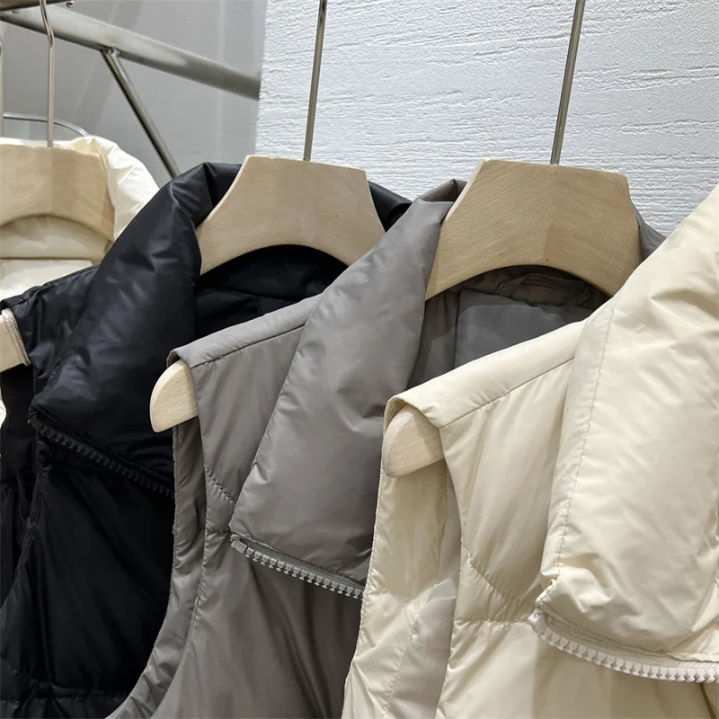 

2025 г., пуховый жилет с воротником-стойкой, женское хлопковое пальто без рукавов, жилеты, осенне-зимняя модная хлопковая стеганая куртка, жилет
