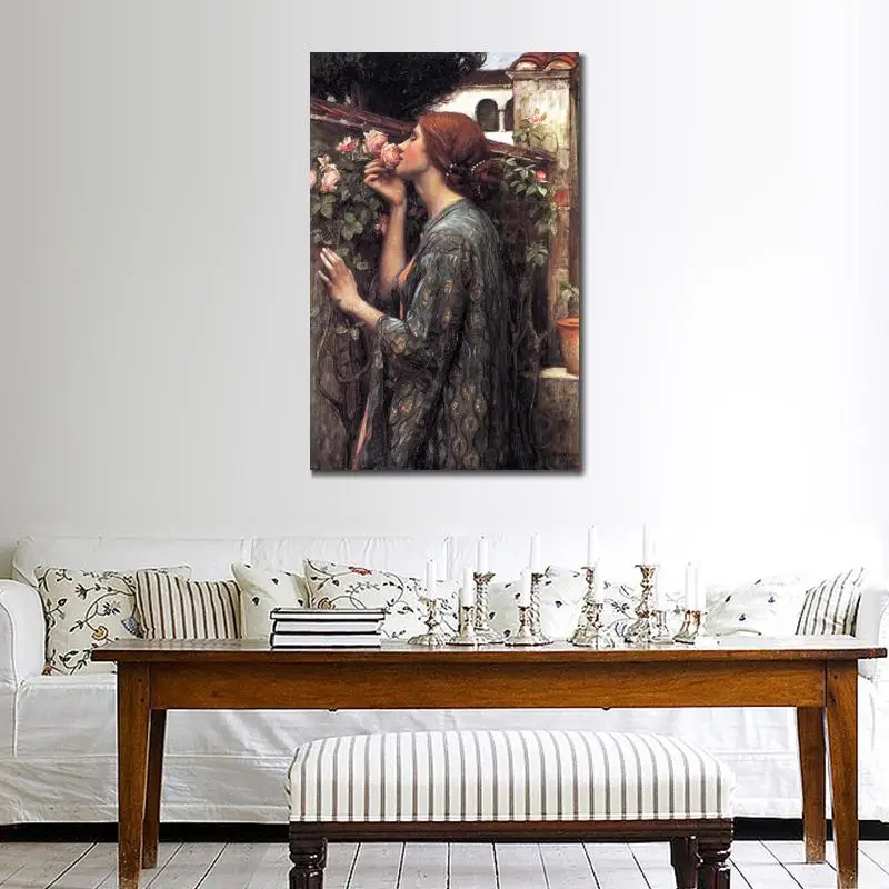 

The Soul of The Rose by John William Waterhouse, Знаменитый портрет, искусство, домашний декор, высокое качество, ручная работа