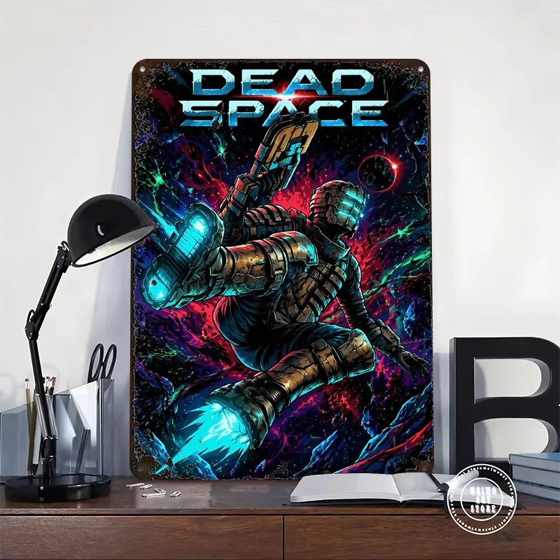 Dead Space Isaac Clarke in Space Poster Retro 3D Printed Metal Signs Customized Wall Hanging Gift for Room Decorating Interior