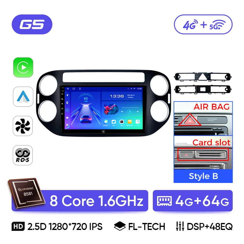Ainavi autoradio voor Volkswagen VW Tiguan 2006 2010 2016 Golf Plus draadloze Carplay Android Auto autoradio multimediaspeler