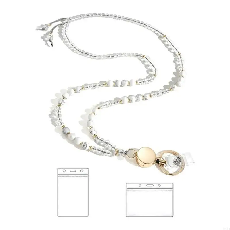 

Вышитый бисером ремешок ожерелья выдвижной ремешок для ключа и держателя бейджа