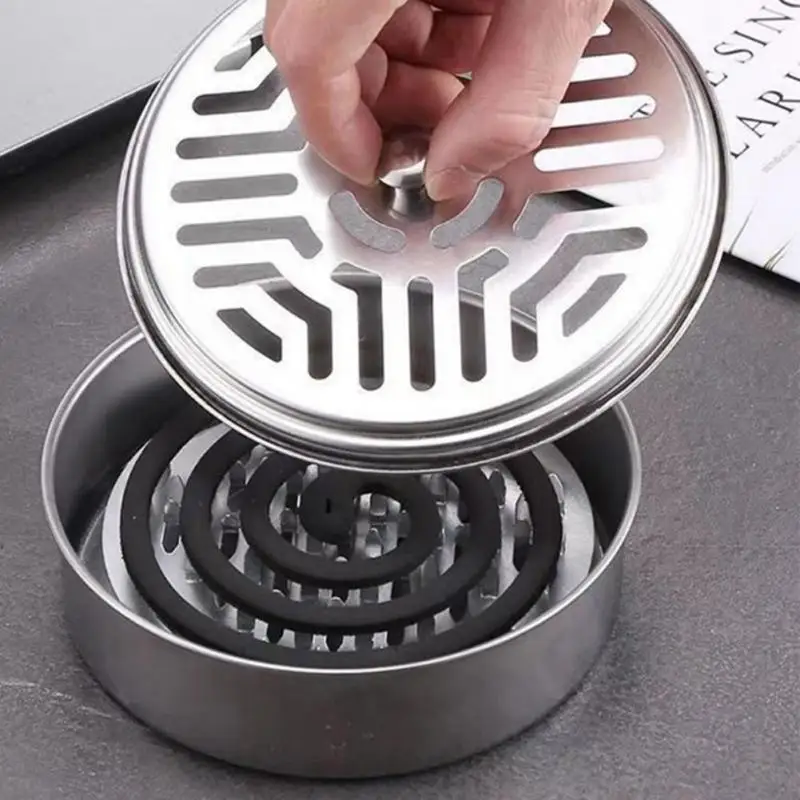 Mosquito Coil With Cover Mosquito Killer Mosquito Coil Box Portable Mosquito Incense Holder Safty Summer Mosquito Coil Ash Rack