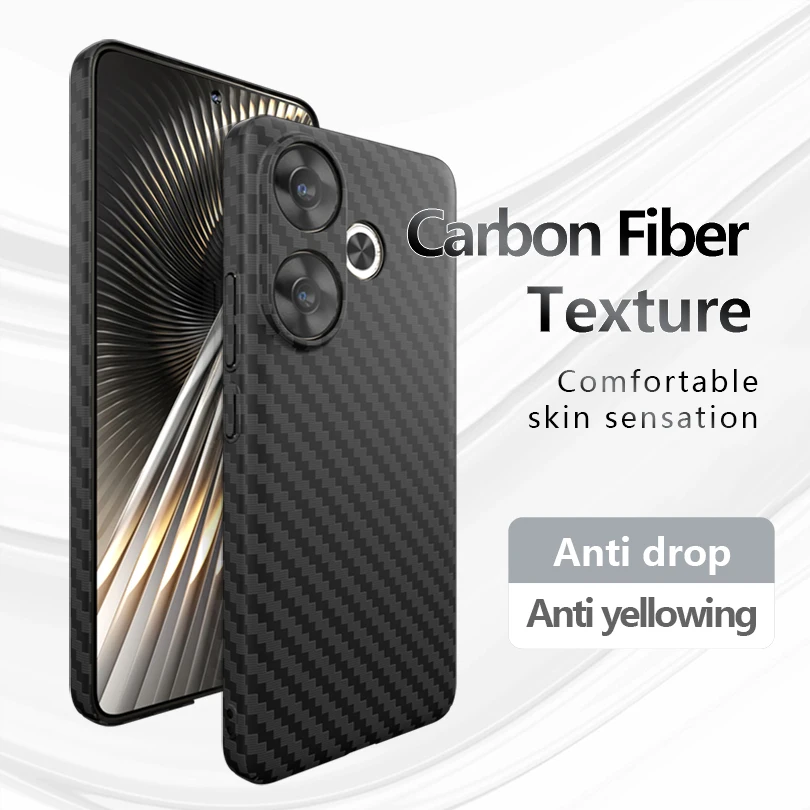 

For Xiaomi Redmi Turbo 3 ,POCO F6 Case Ultra-thin Carbon Fiber Stripe Pattern Texture Matte Hard Cover For Little F6