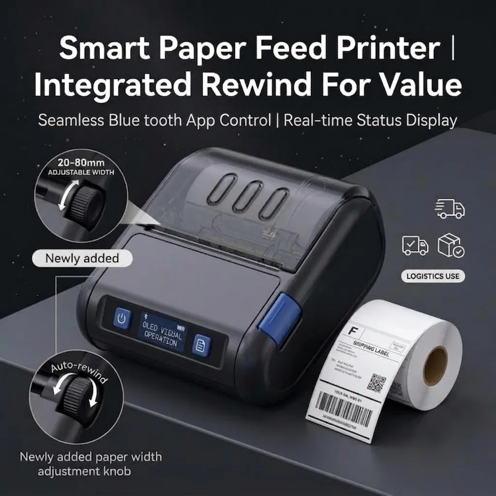 Professional High-Resolution Custom Adhesive Sticker Shipping Label Barcode Transfer Thermal Printer