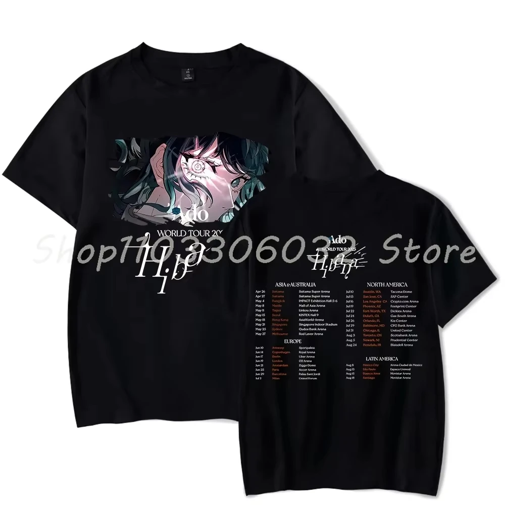 Ado Hibana World Tour 2025 Merch camiseta mujer hombre Casual cuello redondo manga corta Camiseta