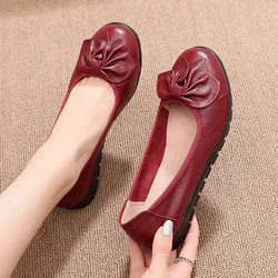 Genuine Leather Woman Loafer Women Flats Soft Shallow Loafers Autumn Female Slip on Shoes Fashion Lady Cow Leather Flats