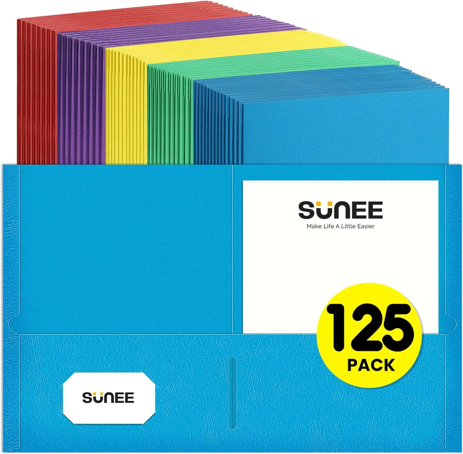 

Набор из 125 папок разных цветов с карманами, дизайн с 2 карманами для бумаги формата Letter, идеально подходят для школы, офиса, дома и бизнеса