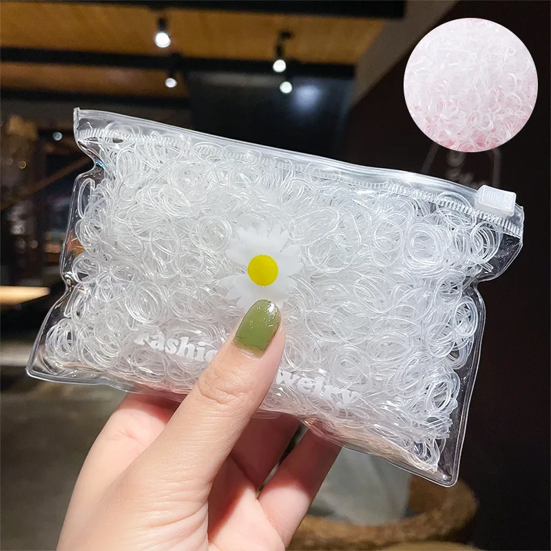 200 unidades/pacote colorido pequeno bandas de cabelo descartáveis scrunchie meninas elástico de borracha rabo de cavalo titular acessórios para o
