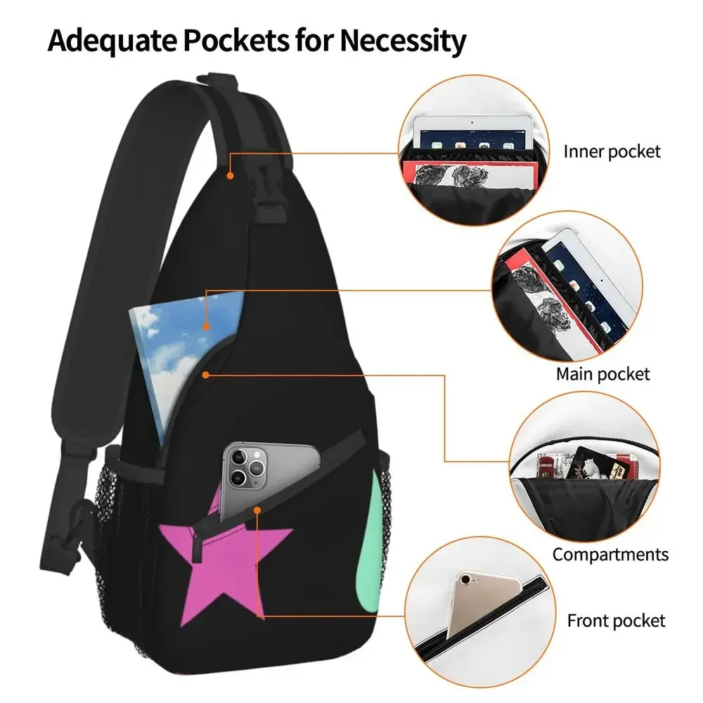 Star And Tear Anime Sling Bags for Men Cool Hunter x Hunter Hisoka Shoulder Crossbody Chest Backpack Travel Hiking Daypack