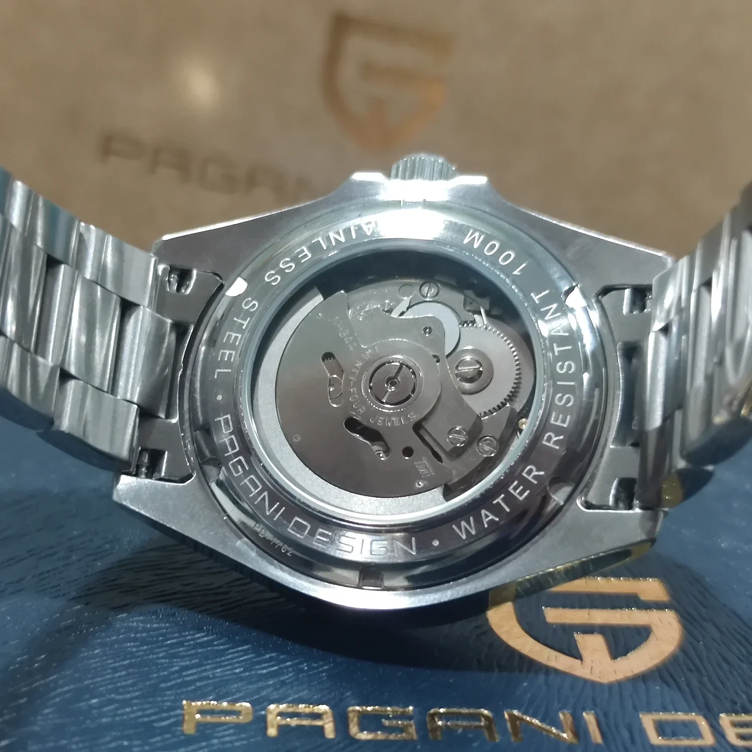 Pagani design japão nh34 gmt 40mm relógio mecânico de vidro safira relógio automático 100mm à prova dwaterproof água relógio inoxidável masculino pd1762