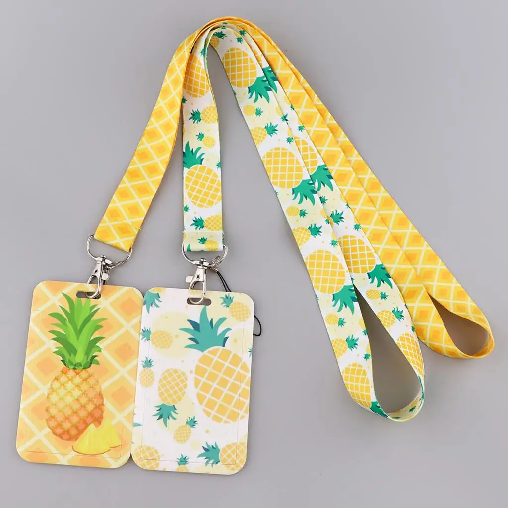 Cute Fruit Pineapple Lanyards Keychain Neck Strap Phone Buttons ID Card Holder Lanyard for Keys DIY Hanging Rope Lariat Lanyard