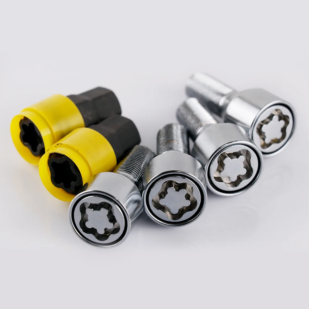 4+2 M14X1.5 Anti-theft Security Steel Wheel Lock Locking Bolts 28mm Shank Fit VW/Golf For Jetta/Beetle/Passat/Audi