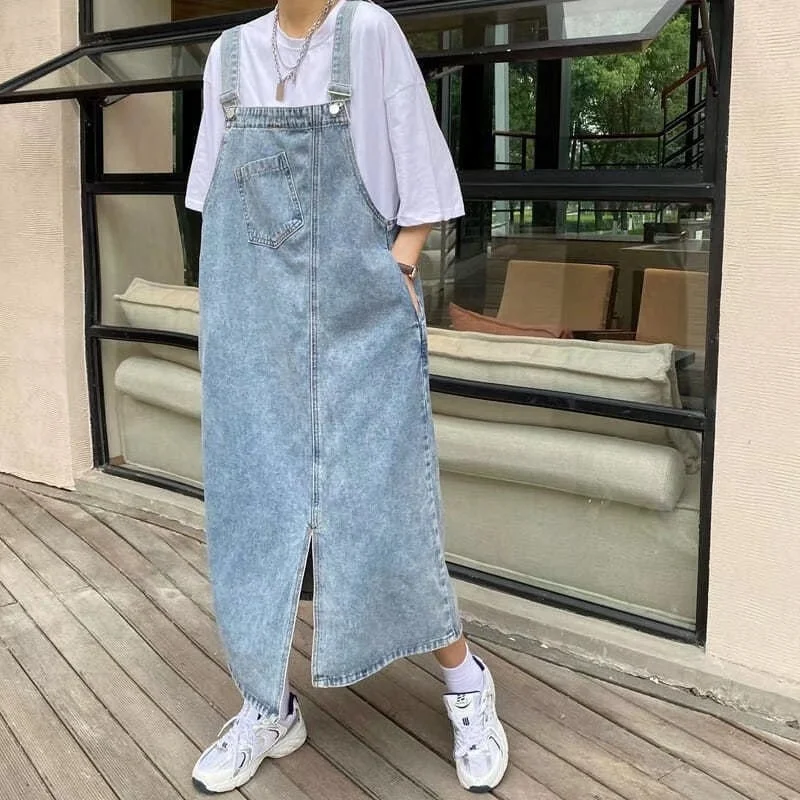 Feynzz monos de mezclilla para mujer, pantalones vaqueros de cintura alta, pantalones vaqueros de pierna ancha, ropa vaquera azul, moda Vintage de