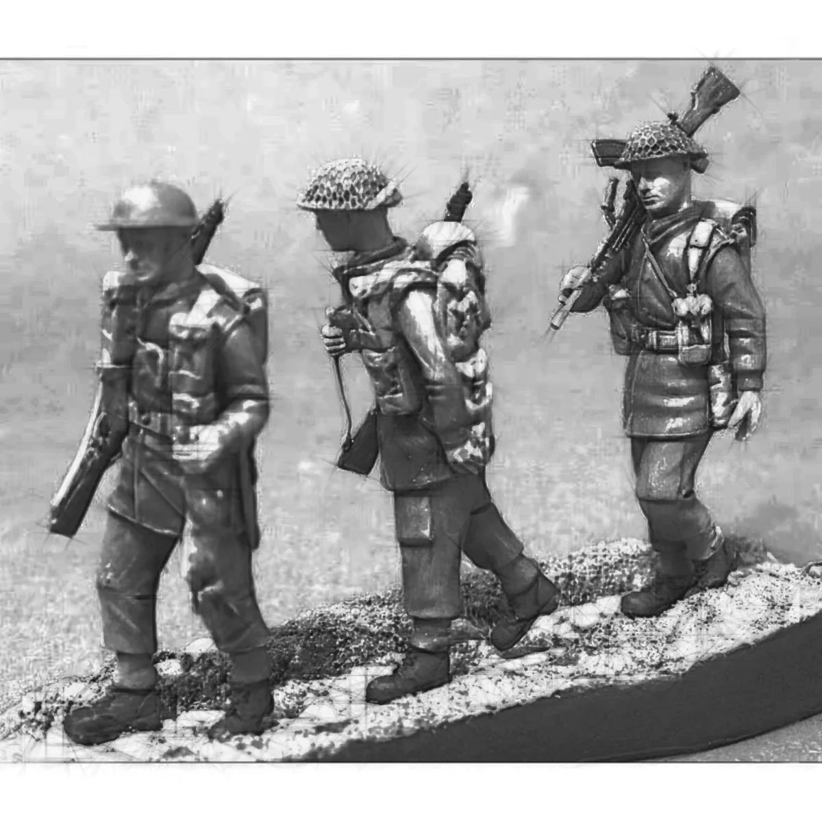 

1/35 Resin unpainted model Kit, military theme, British Bren Machine Gun Crew (3 men) unassembled and unpainted GK, 1396R