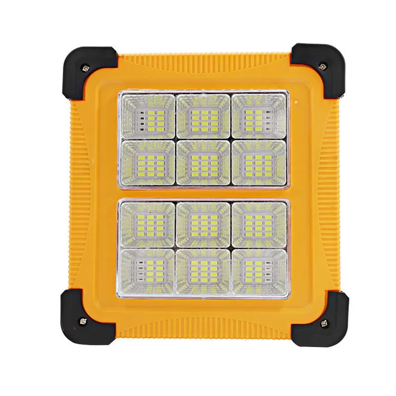 Solar powered rechargeable portable LED floodlight super bright outdoor construction site lighting camping mobile spotlights