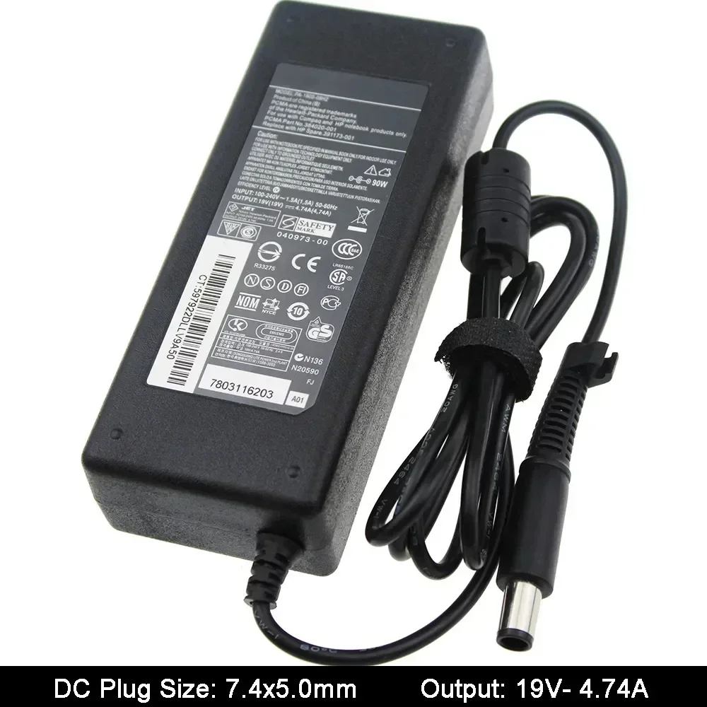 19V 4.74A 7.4x5.0mm Adattatore di Alimentazione Notebook Alimentazione Per HP 63955-001 609940-001 PPP012H-S Pavilion Dv4 Dv5 G4 G6 G7 Caricatore di CA
