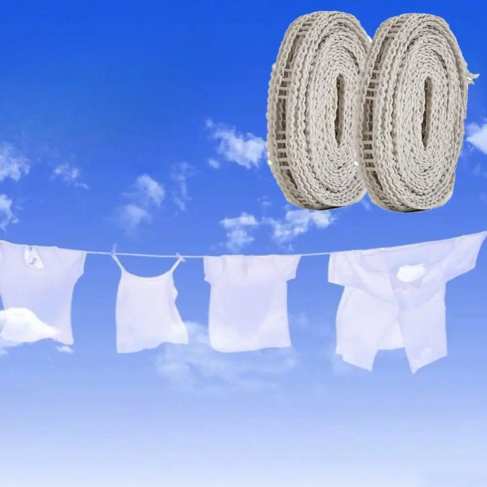 

2PCS Portable Windproof Clothesline Space-Saving with Hooks Outdoor Clothesline Adjustable Length Camping Hanger Rope Travel