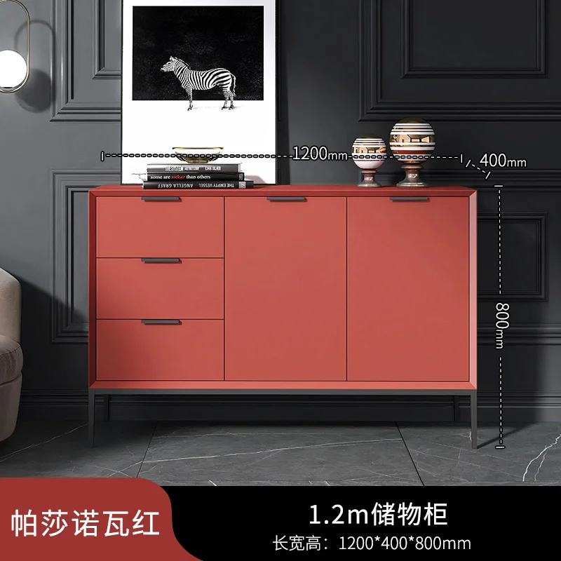 Italian-Style Light Luxury Overall High-Leg Solid Wood Living Room Modern about Storage Decoration Dining Room Cabinet