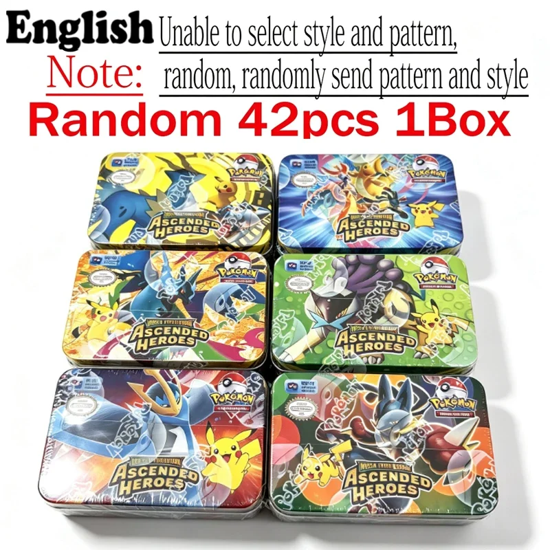 Ascended Heroes MEGA EVOLUTION 42pcs Pokémon Cards Battle Toys Lost Pokémon Box with Anime Bank Pokémon Game Cards Gift