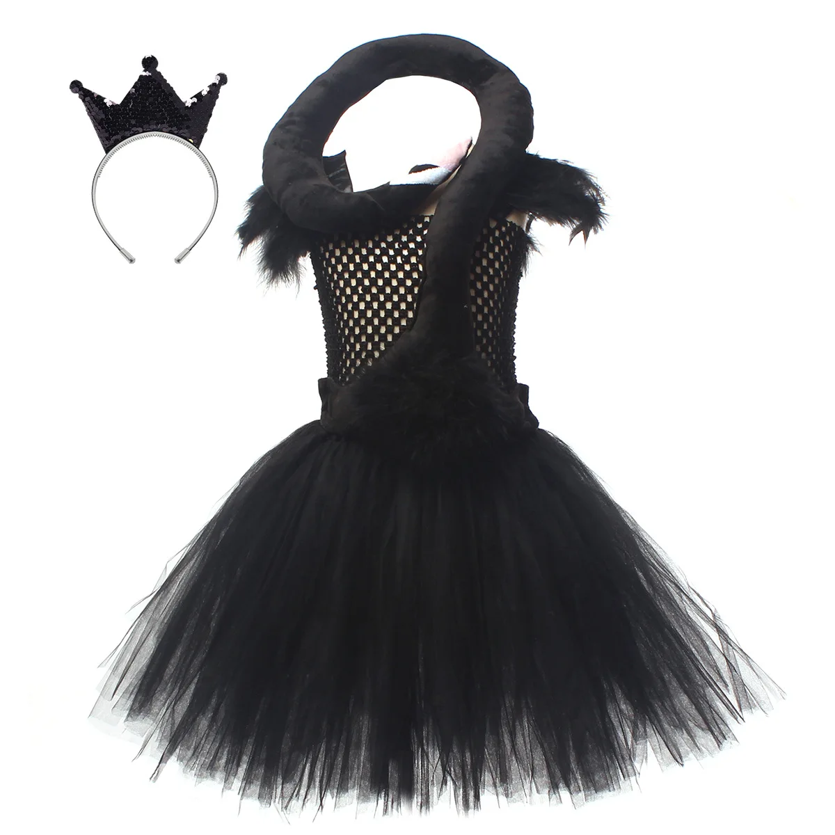 Halloween Cosplay Swan Tutu Swan For Children\'s Role-playing Stage Performance Costumes Swan Skirts Set Halloween Party Costume