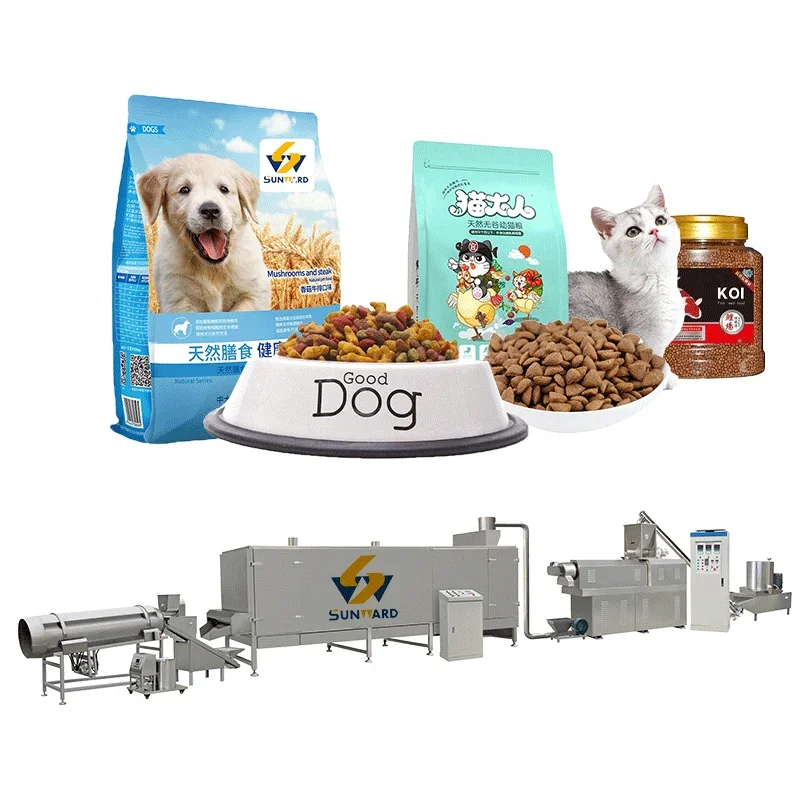 Automatic high quality pet feed pellet extruder machine plant dog food machine animal feed pellet line