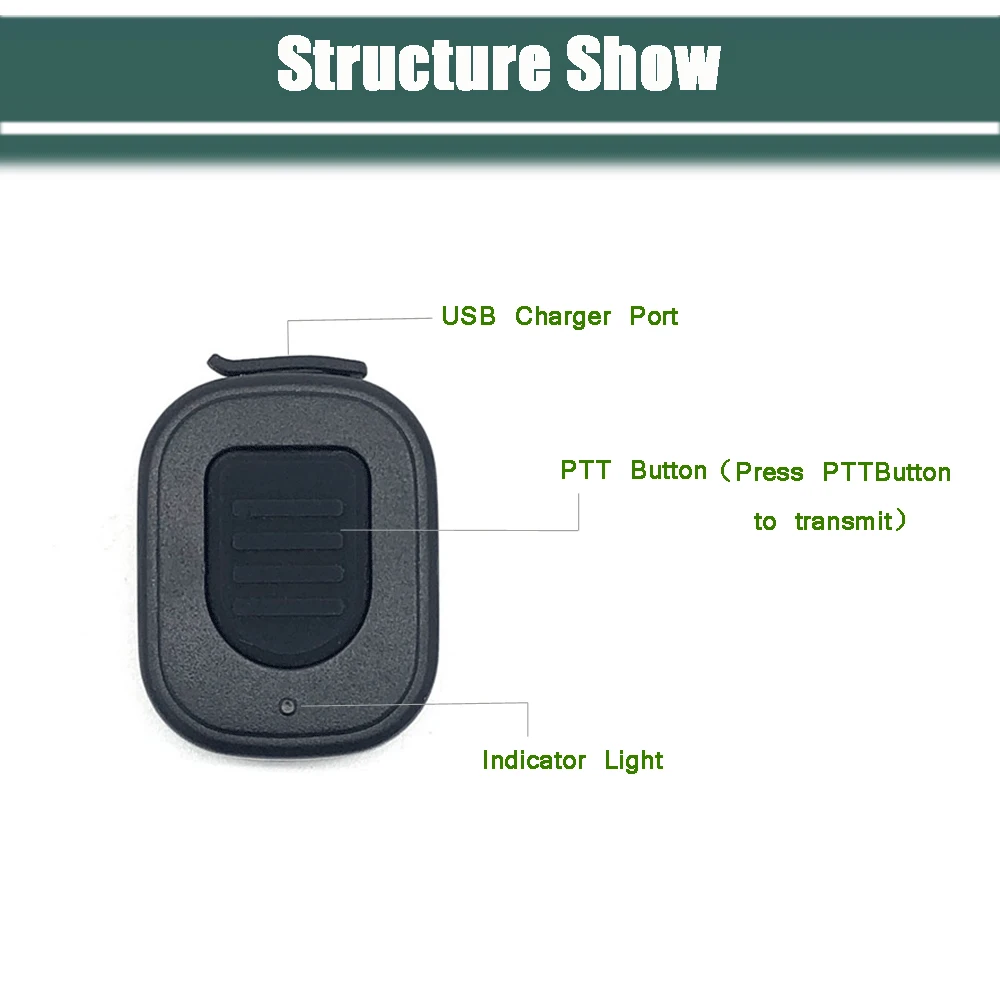 Wireless PTT Controller Z04 Hands-Free Walkie Talkie Button for Android iOS Mobile Phone Push to Talk Button for Zello Real-PTT