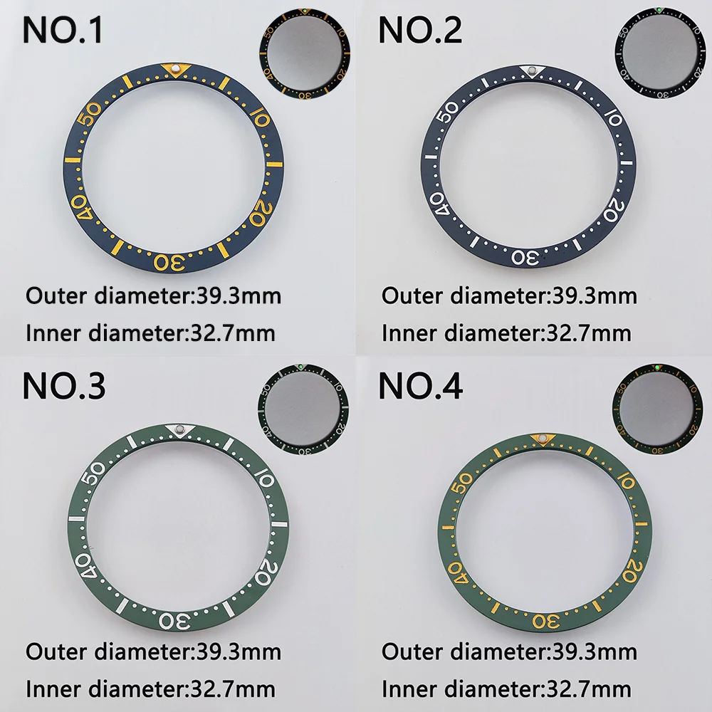 

Flat Ceramic Bezel Insert 39.3mm*32.7mm Substitute Watch Insert Ring Luminous Celebrities Watch Accesso