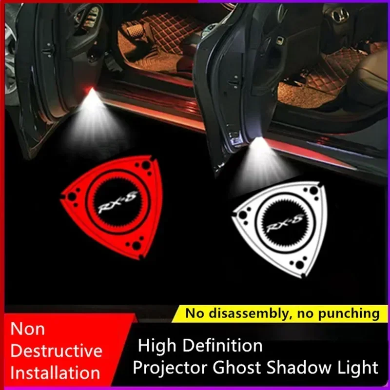 

2PC LED Car Door Badge Light Projector Courtesy Ghost Shadow Welcome Lamp For MAZDA RX8 MAZDA 6 8 CX-9 RX-8 Car Goods Decoration