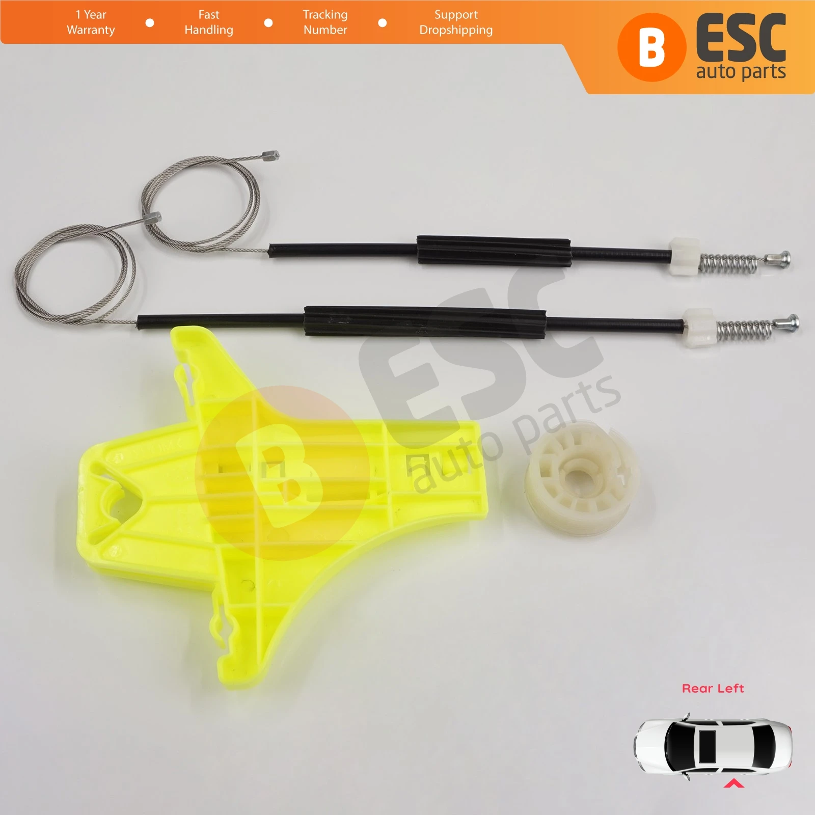 EWR5485 Electric Window Regulator Repair Kit Rear Left for VW Golf MK7 5G 2012-2021 5-Door 5G1 BE1 BE2 BQ1 BA5 BV5 5G4839461