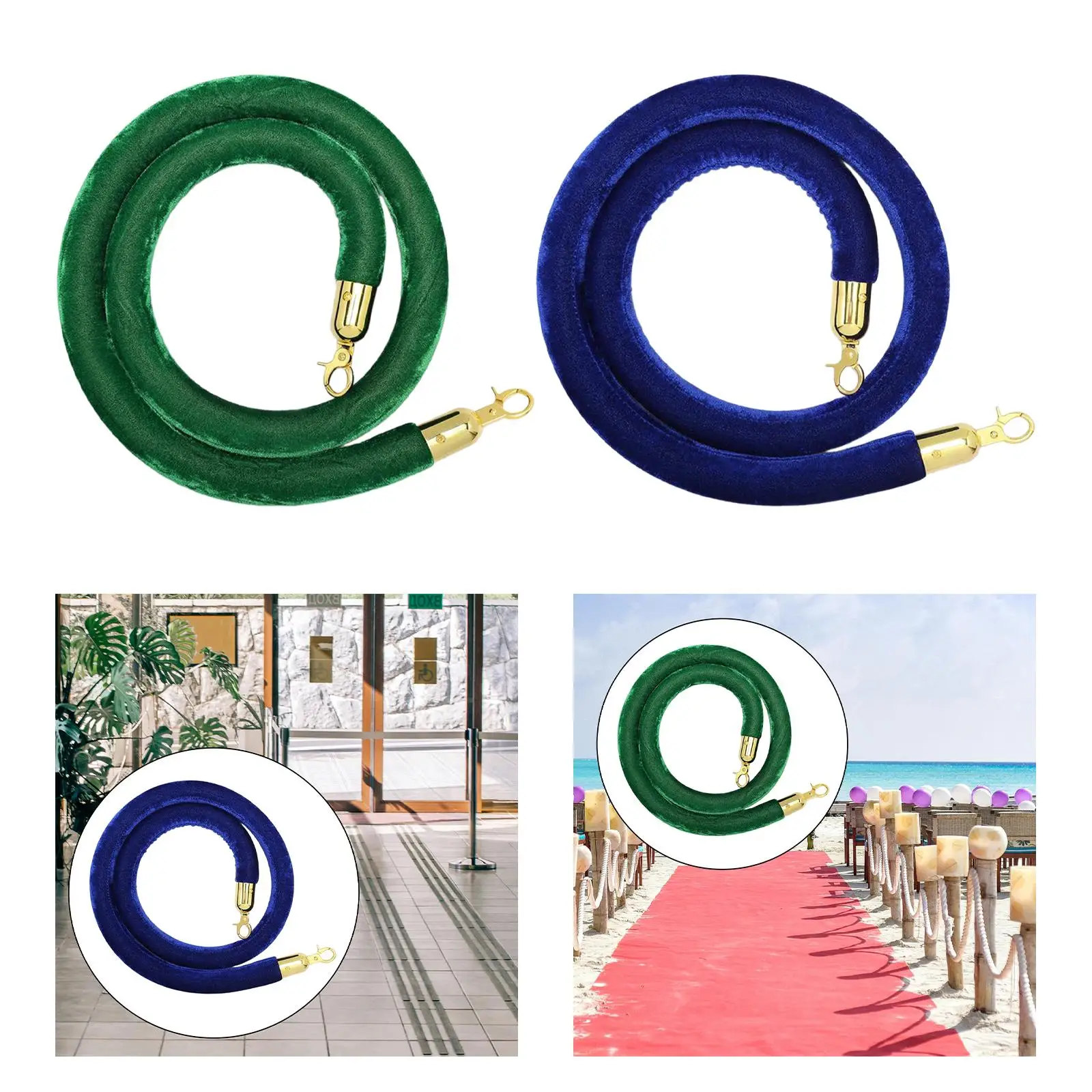 150cm Velvet Stanchion Rope Replacement for Restaurant Bank Openings Sturdy